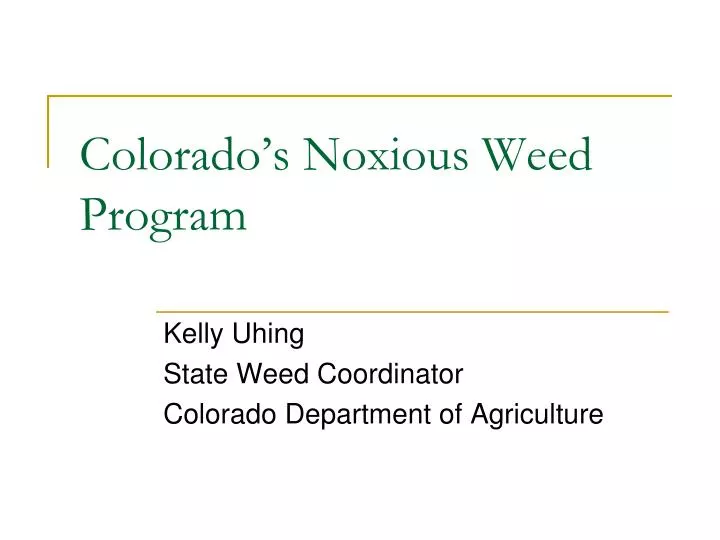 colorado s noxious weed program