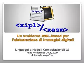 un ambiente xml based per l elaborazione di immagini digitali