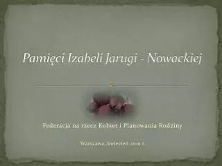 pami ci izabeli jarugi nowackiej