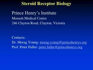 Steroid Receptor Biology