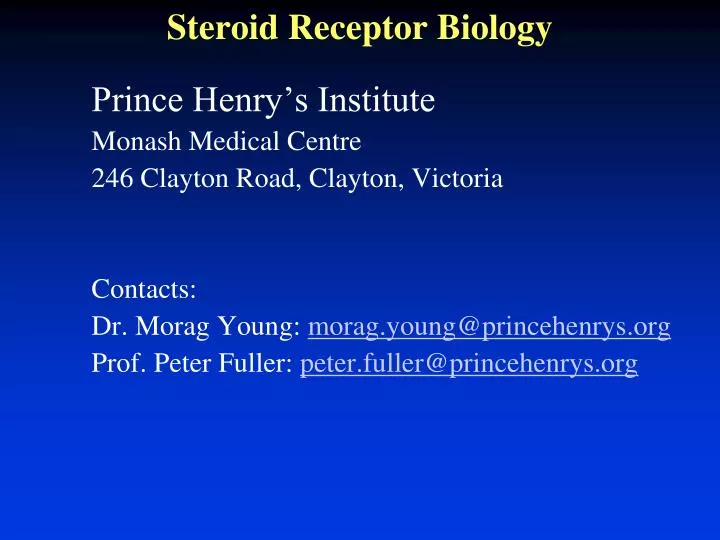 steroid receptor biology