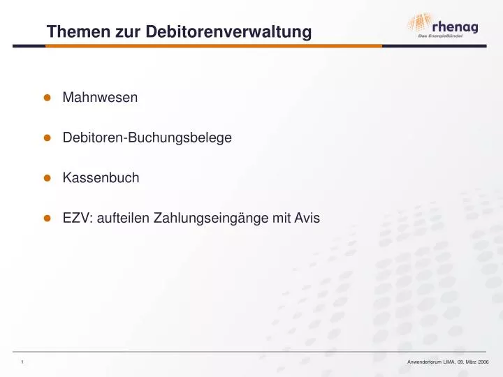 themen zur debitorenverwaltung