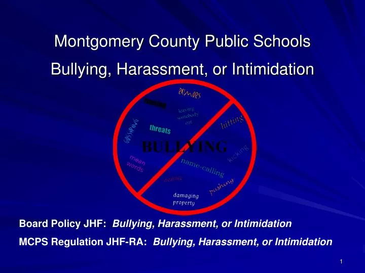 montgomery county public schools bullying harassment or intimidation