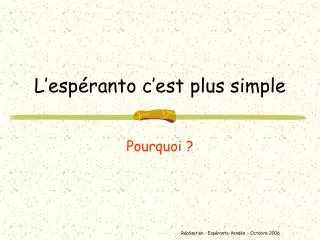 l esp ranto c est plus simple