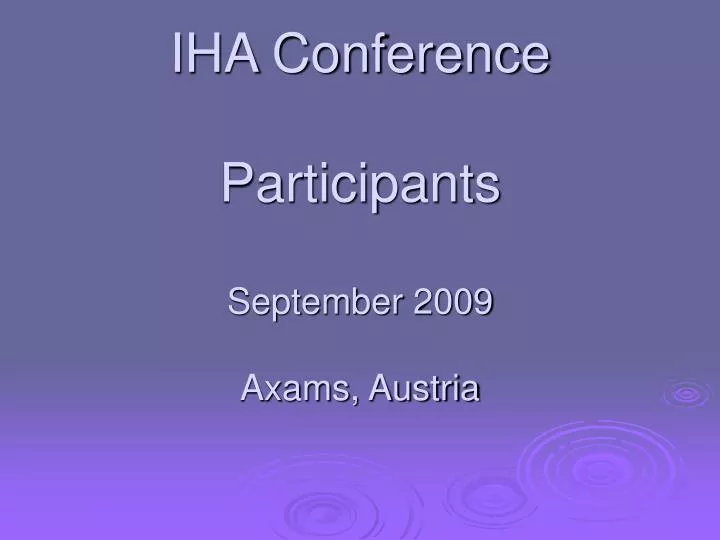 iha conference participants september 2009 axams austria