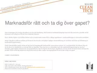 marknadsf r r tt och ta dig ver gapet