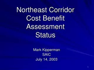 northeast corridor cost benefit assessment status