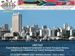 UNCTAD Expert Meeting on Regional Cooperation in Transit Transport, Geneva,