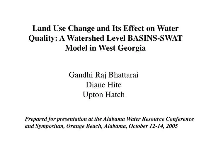 land use change and its effect on water quality a watershed level basins swat model in west georgia