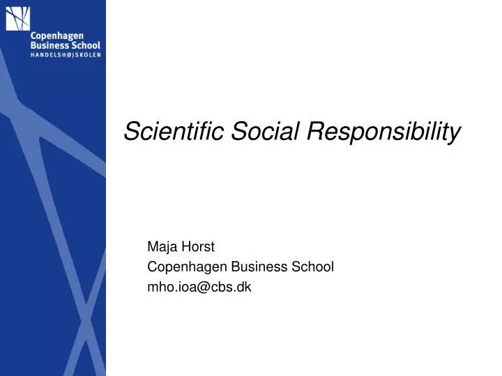 scientific social responsibility