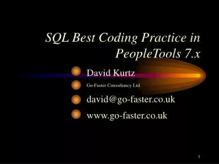 SQL Best Coding Practice in PeopleTools 7.x