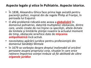 aspecte legale i etice n psihiatrie aspecte istorice