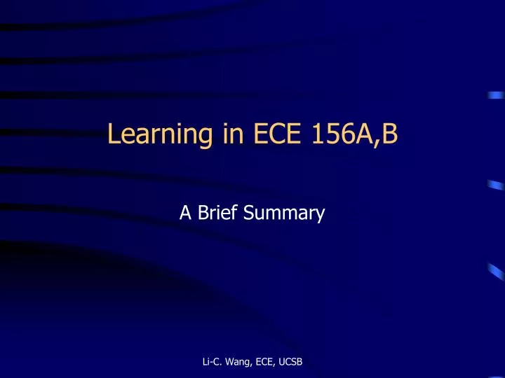 learning in ece 156a b