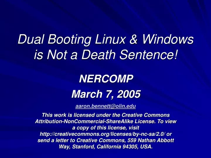dual booting linux windows is not a death sentence