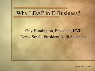 Why LDAP in E-Business?