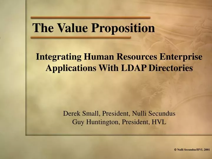 the value proposition