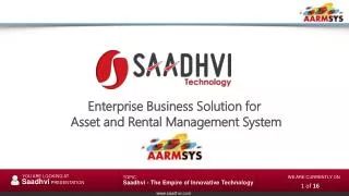 Enterprise Business Solution for Asset and Rental Management System