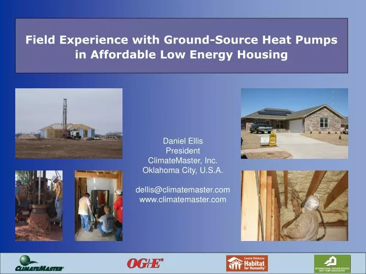 field experience with ground source heat pumps in affordable low energy housing