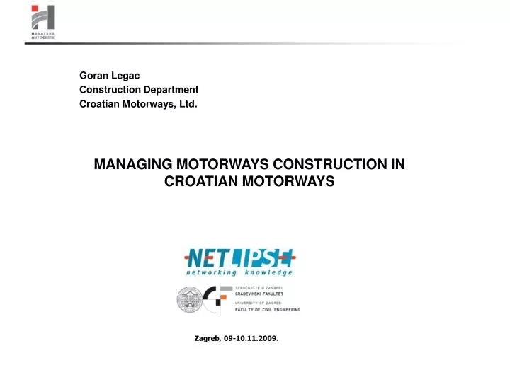 managing motorways construction in croatian motorways