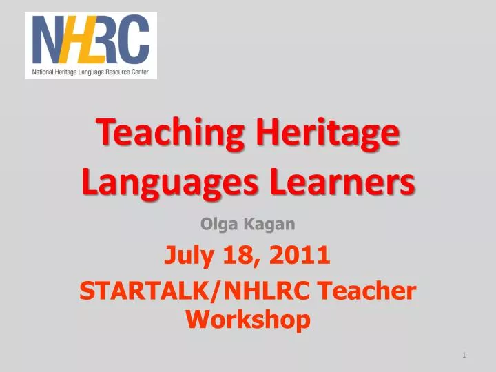 teaching heritage languages learners