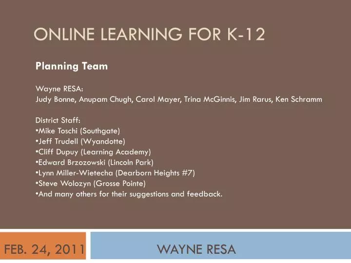 online learning for k 12