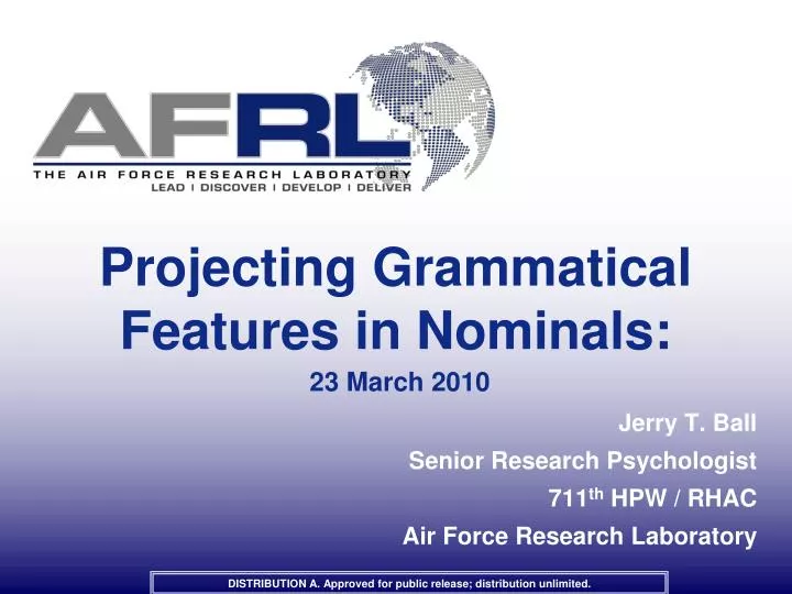projecting grammatical features in nominals 23 march 2010