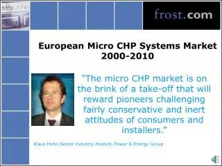 European Micro CHP Systems Market 2000-2010