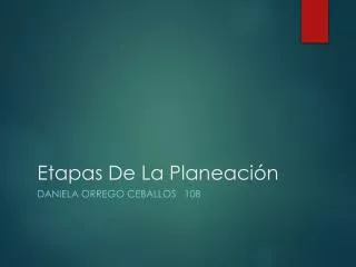 etapas de la planeaci n