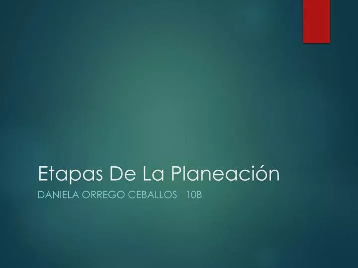 etapas de la planeaci n