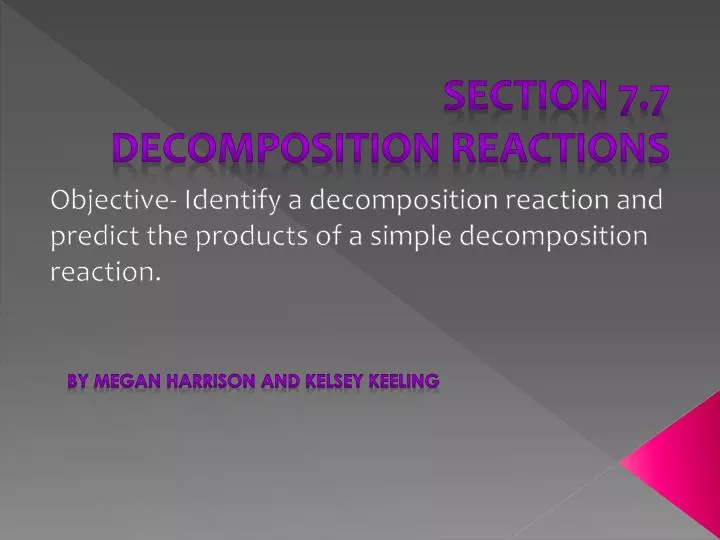 section 7 7 decomposition reactions