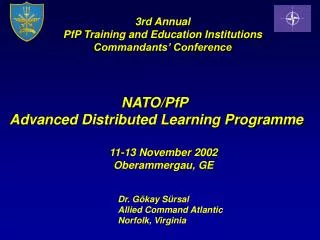 NATO/PfP Advanced Distributed Learning Programme