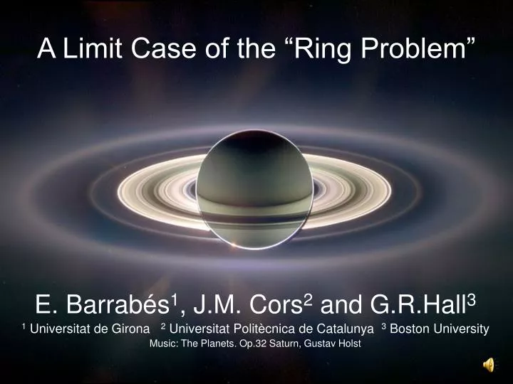 a limit case of the ring problem