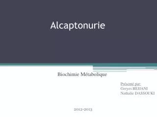 alcaptonurie