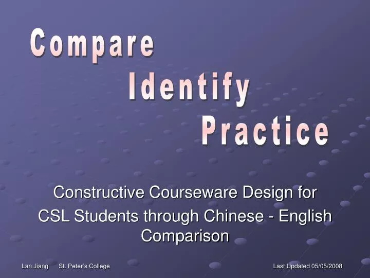 constructive courseware design for csl students through chinese english comparison
