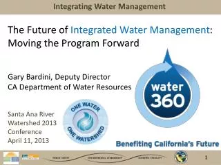 The Future of Integrated Water Management : Moving the Program Forward