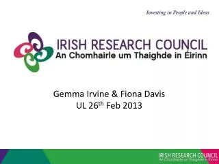 Gemma Irvine &amp; Fiona Davis UL 26 th Feb 2013