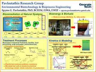 Pavlostathis Research Group Environmental Biotechnology &amp; Bioprocess Engineering
