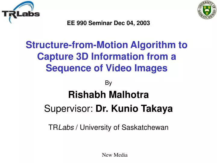 structure from motion algorithm to capture 3d information from a sequence of video images