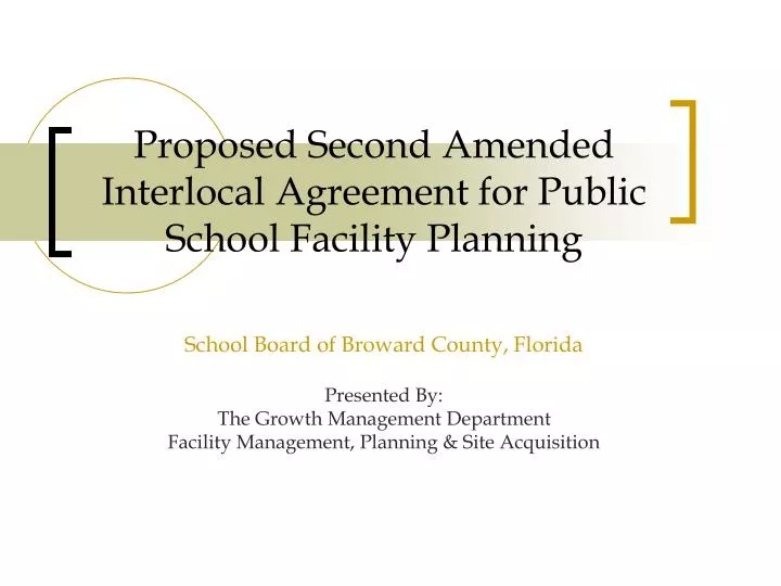 proposed second amended interlocal agreement for public school facility planning