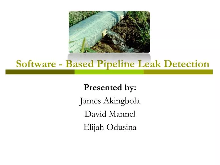 software based pipeline leak detection