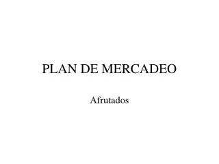 plan de mercadeo