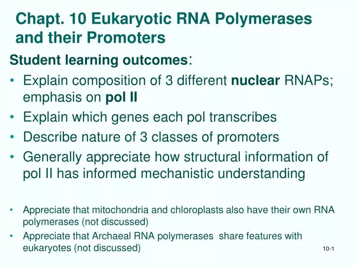 chapt 10 eukaryotic rna polymerases and their promoters