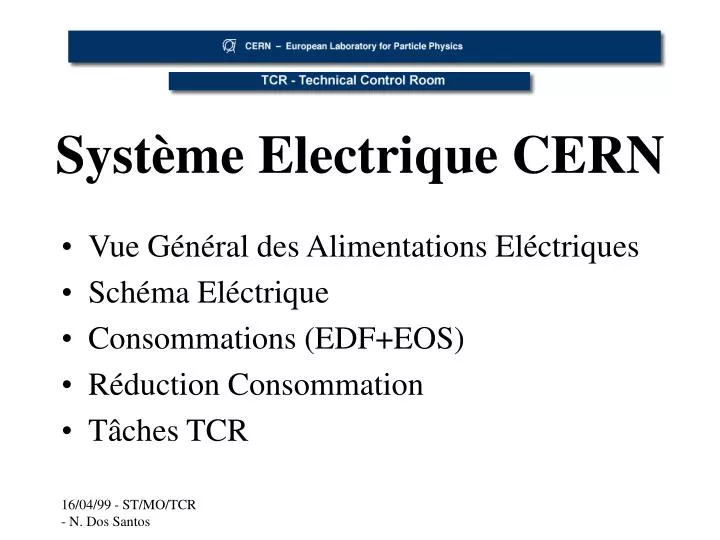 syst me electrique cern