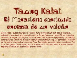 Monasterio Taung Kalat en Myanmar