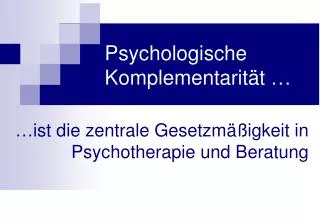 psychologische komplementarit t