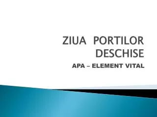 ziua portilor deschise