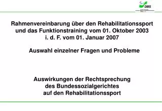 auswirkungen der rechtsprechung des bundessozialgerichtes auf den rehabilitationssport