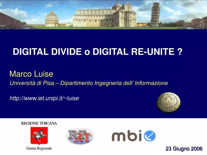 marco luise universit di pisa dipartimento ingegneria dell informazione http www iet unipi it luise