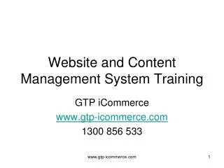 Website and Content Management System Training