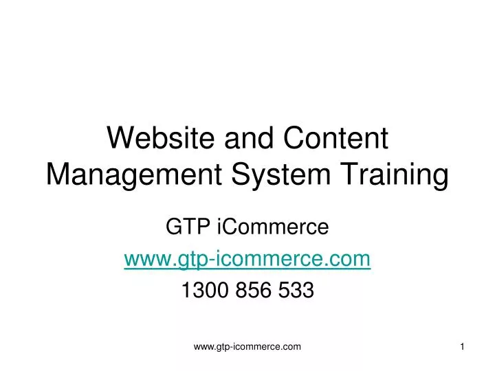 website and content management system training